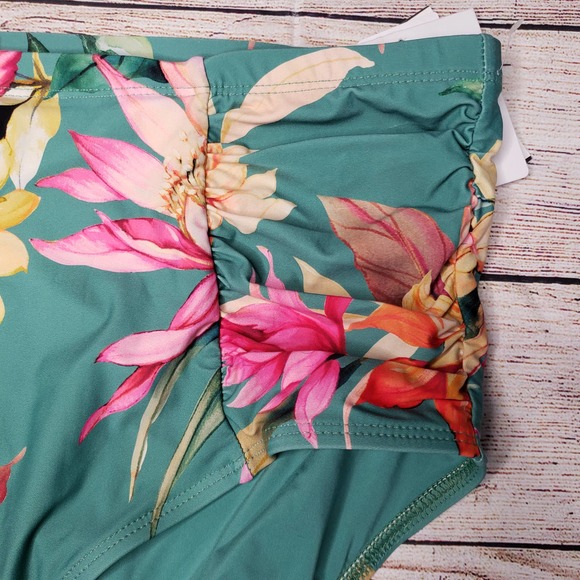 LA BLANCA green tropical bikini bottom only 20W - Picture 3 of 6